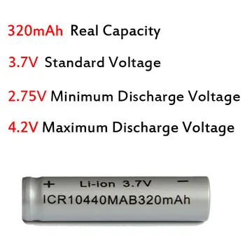 Karšto kingwei 10440), 3,7 V Baterija 500pcs Li Jonų 320mAH Baterija Ličio 3a Baterijos AAA Bateria, Žibintuvėlis LED