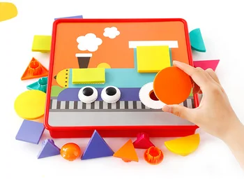 Kūrybinė Mozaika Žaislas Dovanos Vaikams Nagų Composite Nuotrauką Grybų Nagų Rinkinys geometrijos blokuoti mokymosi švietimo žaislas