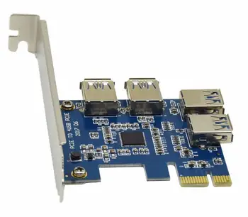 Lapsaipc Kasybos Specialios Riser Card 1 Ruožtu 4PCI-E PCI-E Lizdą 1 iki 4 PCIE Adapteris ,Vienas Keturių USB 3.0 Gavybos efektyvumas 4 kartus