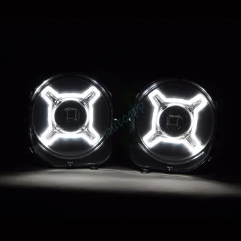 LED Automobilių Žibintai Projektorius Offroad Lemputė HID Hi/Lo Šviesų Objektyvą Lempa Auto Objektyvo priekinis žibintas Už 2016-2017 Jeep Renegade