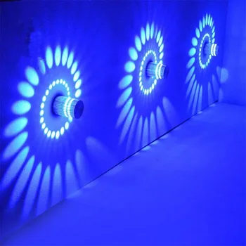 LED Spiralės Sienos Lempa 3W LED Sienos Lempos Sconce AC85-265V Aliuminio Sienų/Lubų Kalno Apšvietimo Šviestuvų Šviesos KTV Baras