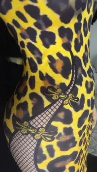 Leopard print suknelė šalis prom drabužiai Ryškūs kostiumai seksualus vientisas suknelė DJ DS rodo, Dainininkė, Šokių Klubą star