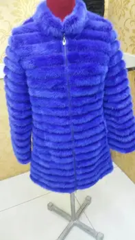 Linhaoshengyue Septynių Filialas Rankovės tikras natūralus audinės kailiniai paltai ir ilgais
