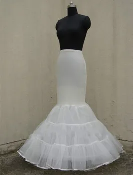 Lycra Tiulio Balta/Juoda Undinė Trimitas Stiliaus Vestuvių Suknelė Mergina Krinolīns Slydimo US2-US18