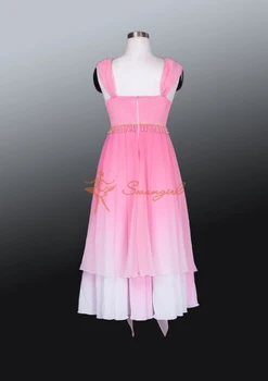 M. Naujos Atvykimo!suaugusiųjų&Vaiko aukštos kokybės šifono rožinė ilga profesionalių baleto suknelė,veiklos baleto suknelės sijonas mergaitėms