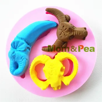 Mama&Žirnių 0817 Nemokamas Pristatymas Gyvūnų Galvomis Dramblys Danties Formos Silikono Formos Pyragas Apdaila Minkštas Pyragas 3D Pelėsių, Maisto Klasės,