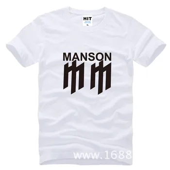 Marilyn Manson metalo roko vyriški T-Shirt Marškinėliai Vyrams M. Naujos Trumpas Rankovės O Kaklo Medvilnės Atsitiktinis Viršų Tee Camisetas Masculina