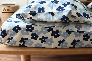 Medvilnės Storio Gėlių Spausdinti Japonija Stiliaus patogus patalynės komplektas king size antklode padengti nustatyti paklode antklode padengti pagalvės užvalkalą