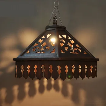 Medžio drožė pakabukas lempos Bohemijos Pietryčių Azijos sieniniai šviestuvai kūrybos baras, restoranas balkonas asmenybės šviesą solidZA