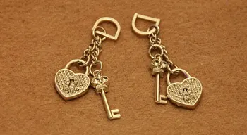 Metalo mygtuką ornamentu priedai subtilus meilės lock & key light rose gold mados pakabukas papuošalai 6pcs daug naujų
