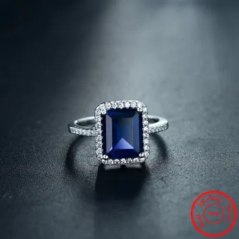 Modian Dizaino Mados Nekilnojamojo 925 Sterlingas Sidabro, Mėlyna Specialaus Kirpimo Vestuvių Žiedas Pirštu Zirconia Papuošalai, Sužadėtuvių Žiedai Moterims