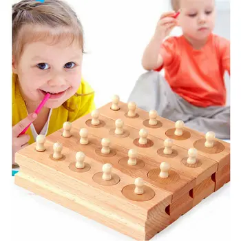 Montessori Lizdas Cilindrų Kūdikių medinis žaislas 2018 naujos Mokyklos Švietimo Reikmenys/Mokymo Išteklių vaikams, žaislai, mediniai blokai