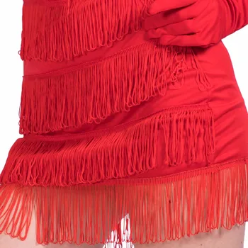 Moterų 20s Sexy Raudona Flapper Kostiumas Suknelė Cosplay Suaugusiųjų Flamenko ir lotynų Šokių Suknelė Lady Apranga Kutai Helovinas Kostiumai