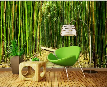 Namų Apdaila, sienų freskos foto tapetai, Bambuko Miškų Vaizdingas kelias pritaikyti tapetai, sienų
