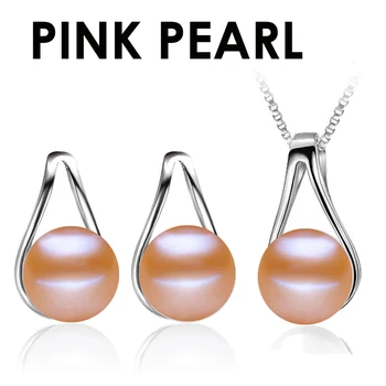 Natūralių perlų papuošalų rinkiniai Vestuvių papuošalai rinkiniai moterims,925 sidabras nekilnojamojo perlų papuošalų rinkiniai draugei gimtadienio dovana balta