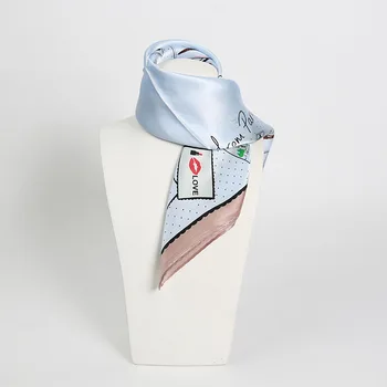 Nauja MEILĖ modelio spausdinimo šilko šalikas šilko šalikas moterims office lady rankinėje dekoro elegantiškas mažas kvadratas šalikas