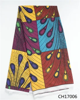Naujausios afrikos vaškas modelis Šifono audinio 5 metrų/daug madinga Šifono medžiaga Afrikos vaškas dizaino audinio suknelė CH17002