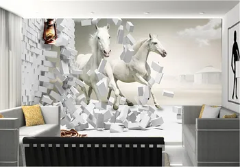 Naujausius 3D freskomis, Hd 3d šuoliais žirgas, papel de parede,viešbutis, kavinės, restoranas, gyvenamasis kambarys su sofa-lova, TV miegamojo sienos tapetai