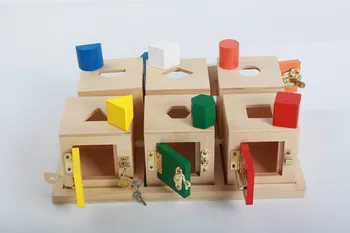 Nauji Mediniai Žaislai Montessori Atskyrimo išmintis seifą banke Anksti Švietimo Žaislai, Kūdikių Dovanos