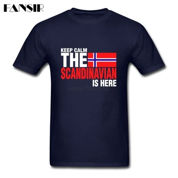 Naujovė T-shirt Vyrams nusiraminkite Baimės Skandinavijos norvegijos Yra Čia Vyrų marškinėliai trumpomis Rankovėmis Medvilnės Pasirinktinę Grupę Drabužiai