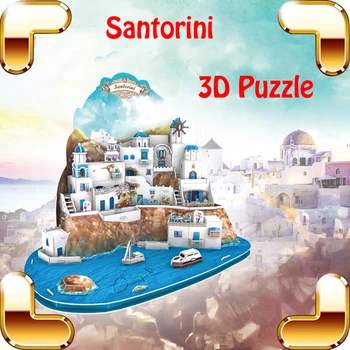 Naujųjų Metų Dovana Santorini Island 3D Dėlionę Modelis 