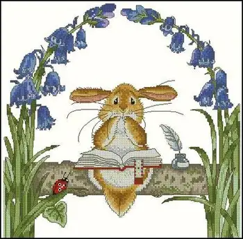 Needlework,DIY Cross Stitch,Sets For Embroidery kits,11CT&14CT&16CT,Rabbit reading