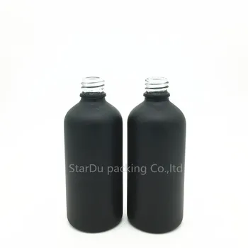 Nemokamas Pristatymas 100ML Juodo Matinio Stiklo Butelis, juoda suklastoti akivaizdu bžūp Kvepalų buteliuko,200pcs 100cc Buteliukai eterinio Aliejaus Buteliai
