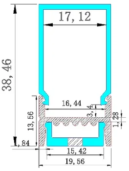Nemokamas Pristatymas DHL led aliuminio ekstruzijos Aliuminio Paviršius Sumontuotas LED Šviesos Juostelės Profilis Lubų Šviesos 10m/daug