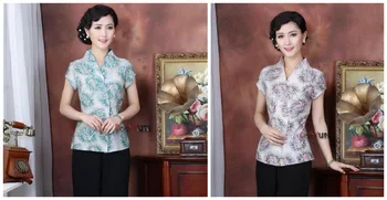 Nemokamas pristatymas!Kinų Tradicija Moterų Rankinio Blizgučiais Medvilnės Marškinėliai BlouseTops M L XL XXL, 3XL 4XL