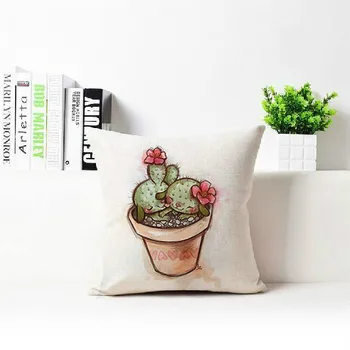 Nemokamas pristatymas/šviežios kaktusas augalų medvilnės pagalvių užvalkalai akvarelė pagalvėlių pasvirusi ant 43 * 43 Vidinės Nr.