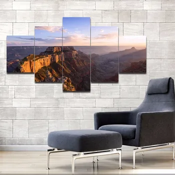 Neįrėminti Canyon Valley nuotraukų spausdinimas ant drobės Modernios sienos meno Kraštovaizdžio Saulėtekio nuotrauką, dažymo, namų dekoro 5 vnt