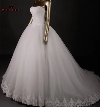 Pasirinktinis Dydis Kamuolys Suknelė Stebėjimo Tiulio Nėrinių Elegantiškas Ilgas Oficialią Vestuvių Suknelė Chalatas de Mariee Vestuvių Suknelės 2018 Naujas Mados LR58