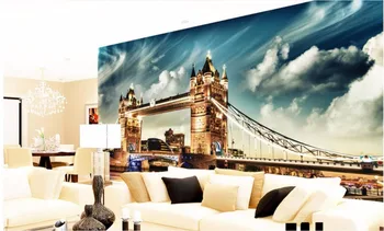 Pasirinktinius nuotraukų 3d kambario tapetai Londono tilto statybos tapybos namų tobulinimo 3d sienų freskomis tapetai, sienų ir 3 d