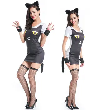 Ponios Sexy apatinis Trikotažas Catwoman Suknelė Vienodas Fancy Dress Kostiumai SM89315