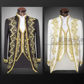 Prekės ženklo-drabužių royal pakrovimo dainininkė vyrų kostiumas slim fit rinkinys su pants mens kostiumai, vestuvių jaunikis oficialų suknelė, kostiumas + ziajać + kaklaraištis 4XL