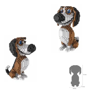 PZX Gražių Animacinių filmų Mini Blokai Šuo Anime Blokai Žaislai Gyvūnų Švietimo Žaislai Vaikams Kalėdos Mielas Šunytis Modelis
