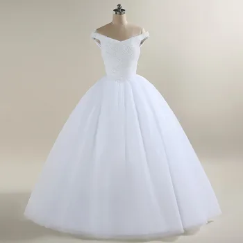 QQ Meilužis 2018 Naujas Bling Bling Kamuolys Suknelė Vestuvių Suknelė nuo Peties Nuotakos Vestuvių Suknelės