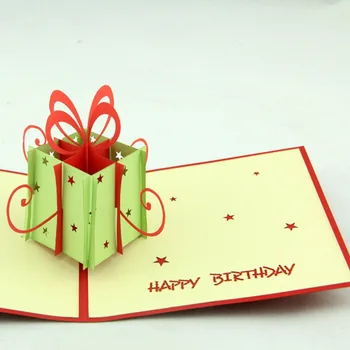 Qubiclife rankų darbo gimtadienio dovanų dėžutėje 3D kortelės vizitinių kortelių popieriaus stereo kūrybinių darbuotojų
