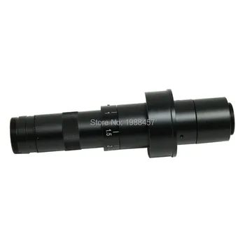 Reguliuojamas 10X-180X Išdidinimo 25mm C-mount Objektyvas 0.7 X-4.5 X Adapteris, skirtas Pramonės Mikroskopo vaizdo Kamera Okuliaro didinamasis stiklas
