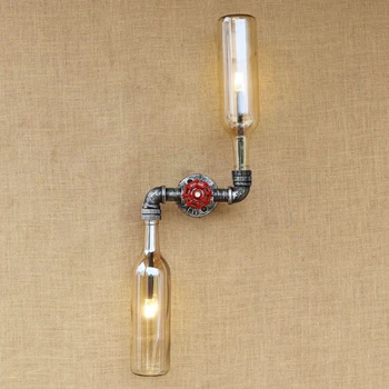 Retro Pramonės sienos lempos Stiklo atspalvį LOFT sconce geležies rūdžių būti G4 lempučių sienos, šviesos, gyvenimo kambario, miegamasis restoranas 220V