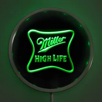 Rs-a0077 Miller Aukštos Gyvenimo LED Neon Apvalus Ženklai 25cm/ 10 Colių - Baras Pasirašyti su RGB Multi-Color Belaidžio Nuotolinio Valdymo
