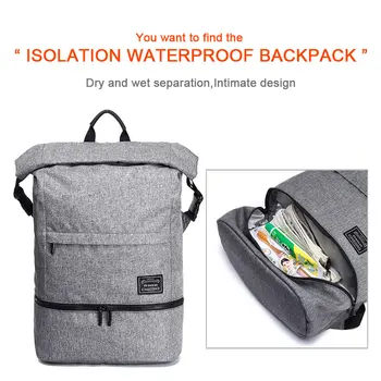 Sausas, šlapias separationintim valgė Vandeniui anti-theft Didelės talpos Laptop Backpack for 15.6