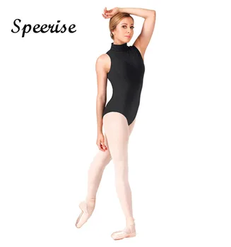 Speerise Moteriški Berankoviai Golfo Leotard Lycra Spandex Baleto Šokių, Gimnastikos Bodysuit Zip Unitard