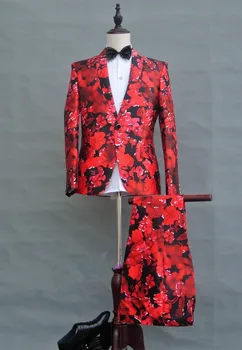 (striukė+kelnės) Vyrų slim tinka Anglijos stiliaus Oficialų 2 gabalas rinkiniai Vestuvių suknelė Šalis Šventė Apranga Priimančiosios šou scenoje kostiumai
