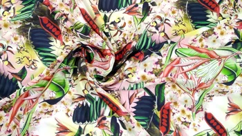 Telas Aukštos kokybės krepas šilko satino audinys gėlių spaudinių dizaino palaidinė-suknelė vasaros šilko audiniai tissus as metrų tissu noel