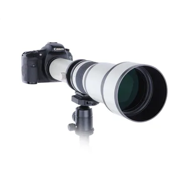Teleskopas 650-1300mm F8.0-16 Ultra Artinimo Rankinis Zoom Objektyvas su T2 Adapterio Žiedas Canon Nikon Sony, Olympus DSLR Fotoaparatas