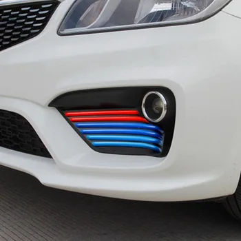 Tonlinker Padengti atveju įklija, KIA K2 RIO 2017-18 Automobilių optikos 12 vnt ABS trijų spalvų priekiniai rūko žibintų apdaila padengti lipdukai
