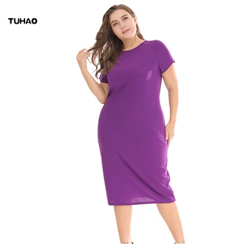 TUHAO Purple Elegantiškas Office lady Suknelės, plius dydis 3XL 2018 m. Vasaros Suknelės Moterims Darbo Suknelė aukštos kokybės Darbo Suknelės BC132