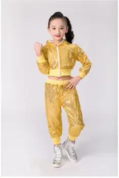 Vaikų Šokių Kostiumas Džiazo Dėvėti Naują Stilių China hip-hop Šokių Džiazo Vaikams Šokių Konkursų Vykdymo Etapą Drabužiai