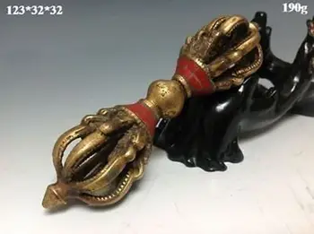 VajraTibet Tibeto Budizmas Bronzos Budistų Ritualas Įrankis Vertus DorjeTurquoise apdaila metalo rankdarbiai